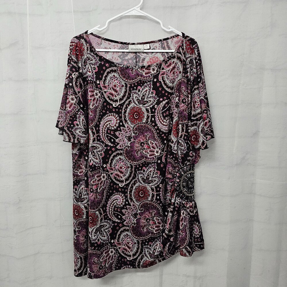 Vintage Avenue Blouse Purple Black Grunge Goth Whimsigoth Casual 26/28